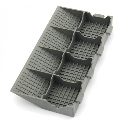 Šedý plastový nájezd "samec" pro terasovou dlažbu Linea Combi - 40 x 20,5 x 4,8 cm