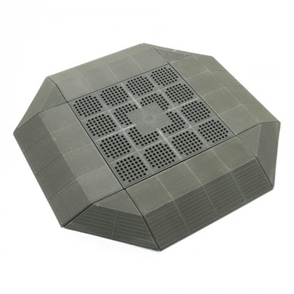 Šedý plastový nájezd "samec" pro terasovou dlažbu Linea Combi - 40 x 20,5 x 4,8 cm