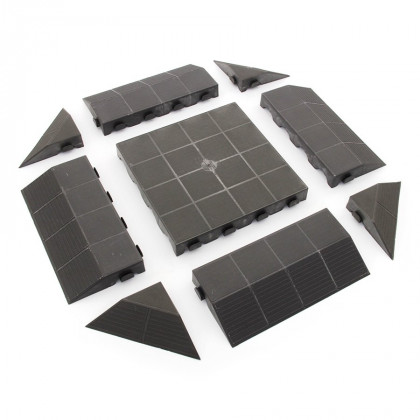 Tmavě hnědý plastový nájezd "samec" pro terasovou dlažbu Linea Combi - 40 x 20,5 x 4,8 cm