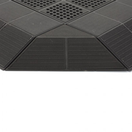 Tmavě hnědý plastový nájezd "samice" pro terasovou dlažbu Linea Combi - 40 x 19,5 x 4,8 cm