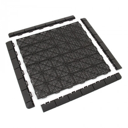 Tmavě šedý plastový nájezd "samec" pro terasovou dlažbu Linea Marte - 60 x 5,2 x 1,3 cm