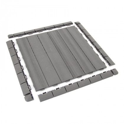 Hnědá plastová terasová dlažba Linea Marte - 56,3 x 56,3 x 1,3 cm