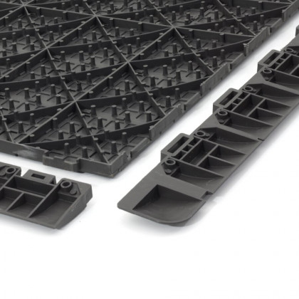 Hnědá plastová terasová dlažba Linea Marte - 56,3 x 56,3 x 1,3 cm