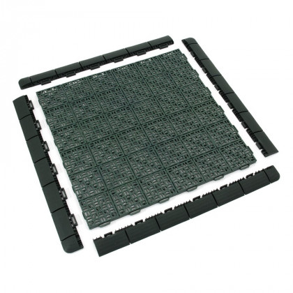 Zelený plastový nájezd "samice" pro terasovou dlažbu Linea Marte - 60 x 5,2 x 1,3 cm