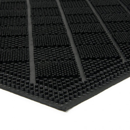 Gumová čistící venkovní vstupní rohož FLOMA Squares - 45 x 75 x 0,7 cm