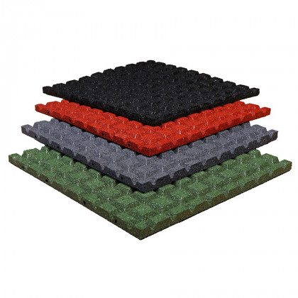 Červená gumová dopadová dlaždice (V25/R15) FLOMA S800 - 50 x 50 x 2,5 cm