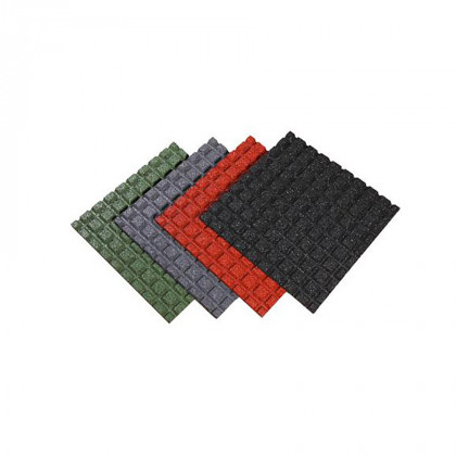 Zelená gumová dopadová dlaždice (V25/R15) FLOMA S800 - 50 x 50 x 2,5 cm