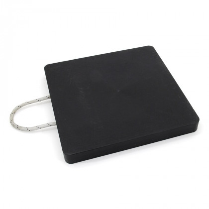 Černá plastová čtvercová podložka pod patku - 20,5 kg, délka 60 cm, šířka 60 cm a tloušťka 6 cm