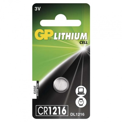 Lithiová knoflíková baterie GP CR1216, blistr
