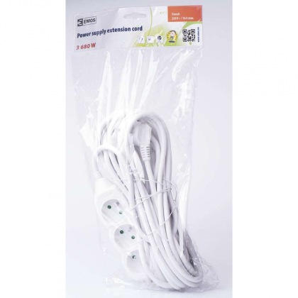 Prodlužovací kabel 10m 3x1,5mm 3 zásuvky