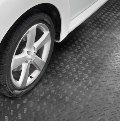 Černá plastová zátěžová puzzle protiskluzová dlaždice Tenax - 50 x 50 x 0,8 cm