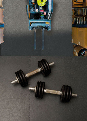 Šedá plastová zátěžová puzzle protiskluzová dlaždice Tenax - 60 x 60 x 0,8 cm