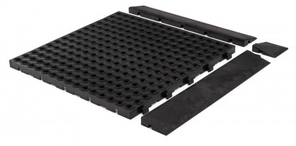 Grafitový gumový rohový nájezd pro dlažbu Extreme - 8 x 8 x 2,5 cm