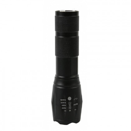 Svítilna Flashlight FL001, T6 150 lm, Alu, 2200mAh, power banka, Zoom, USB nabíjení