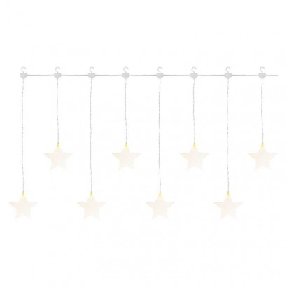 LED vánoční závěs – hvězdy, 45x84 cm, venkovní i vnitřní, teplá bílá