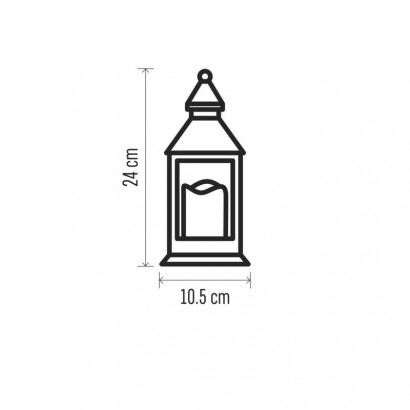 LED dekorace – lucerna antik černá blikající, 3x AAA, vnitřní, vintage, časovač