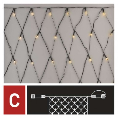 Standard LED spojovací vánoční řetěz – síť, 1,5x2 m, venkovní, teplá bílá, časovač