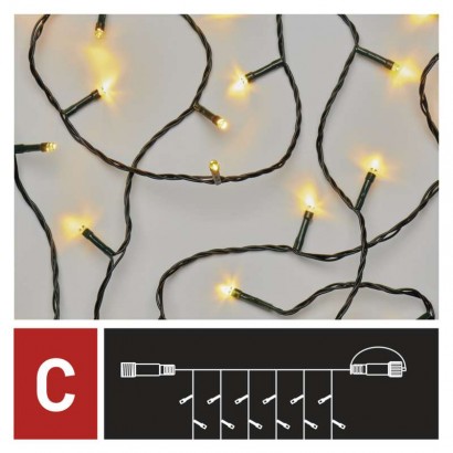 Standard LED spojovací vánoční řetěz – záclona, 1x2 m, venkovní, teplá bílá, časovač