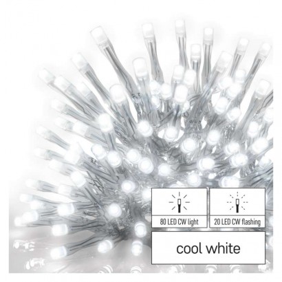 Standard LED spojovací řetěz blikající – rampouchy, 2,5 m, venkovní, studená bílá, časovač