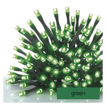 Standard LED spojovací vánoční řetěz, 10 m, venkovní i vnitřní, zelená, časovač