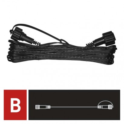Prodlužovací kabel pro spojovací řetězy Standard černý, 10 m, venkovní i vnitřní
