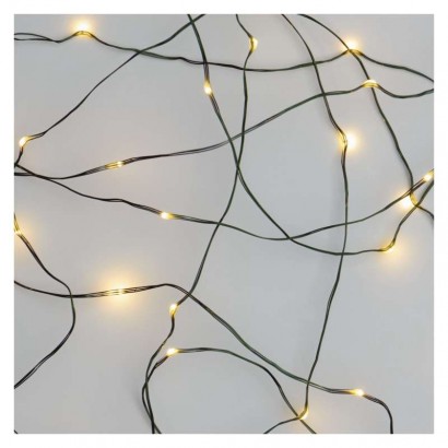 LED vánoční nano řetěz zelený, 7,5 m, venkovní i vnitřní, teplá bílá, časovač