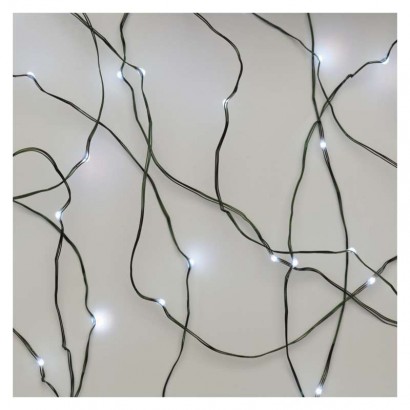 LED vánoční nano řetěz zelený, 15 m, venkovní i vnitřní, studená bílá, časovač