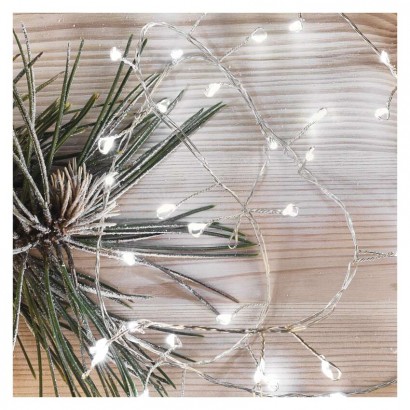 LED vánoční nano řetěz – ježek, 2,4 m, 3x AA, vnitřní, studená bílá, časovač