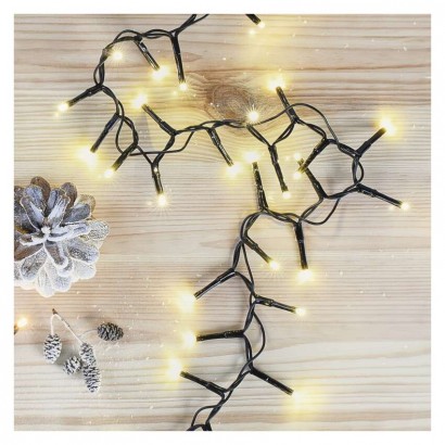LED vánoční řetěz – ježek, 12 m, venkovní i vnitřní, teplá bílá, časovač