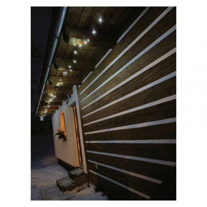 LED vánoční řetěz, 18 m, venkovní i vnitřní, studená bílá, časovač