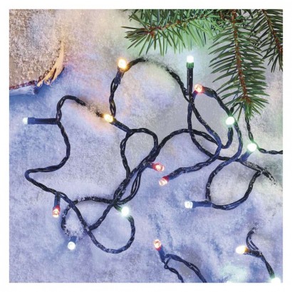 LED vánoční řetěz, 18 m, venkovní i vnitřní, multicolor, programy