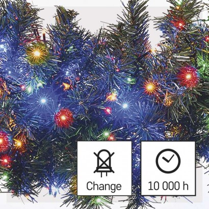 LED vánoční řetěz – ježek, 8 m, venkovní i vnitřní, multicolor, časovač