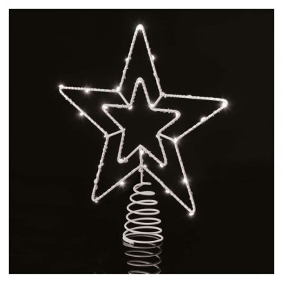 Standard LED spojovací vánoční hvězda, 28,5 cm, venkovní i vnitřní, studená bílá, časovač