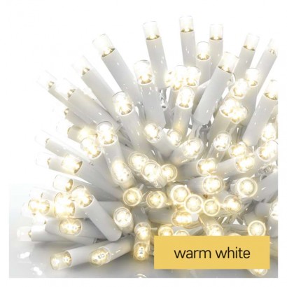Profi LED spojovací řetěz bílý, 10 m, venkovní i vnitřní, teplá bílá, časovač