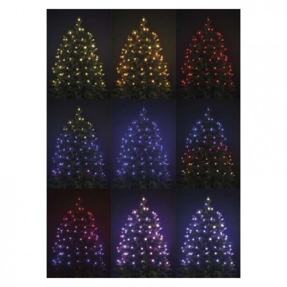 LED vánoční řetěz, 10 m, venkovní i vnitřní, RGB, ovladač, programy, časovač
