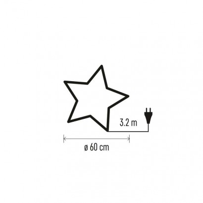 LED hvězda papírová závěsná se zlatými třpytkami na okrajích, bílá, 60 cm, vnitřní