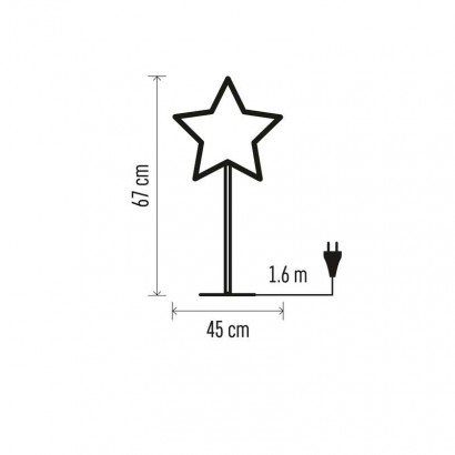 LED hvězda papírová se stojánkem, 45 cm, vnitřní