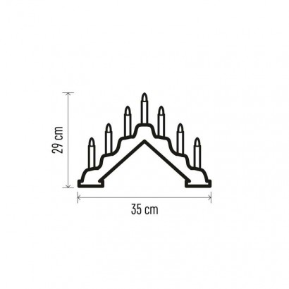 LED svícen dřevěný, 29 cm, 2x AA, vnitřní, teplá bílá, časovač