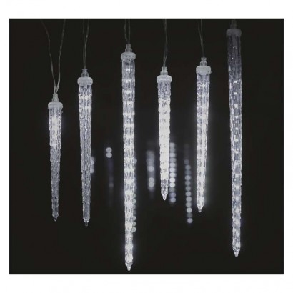 LED vánoční girlanda - rampouchy, 6 ks, 3,6 m, venkovní i vnitřní, studená bílá