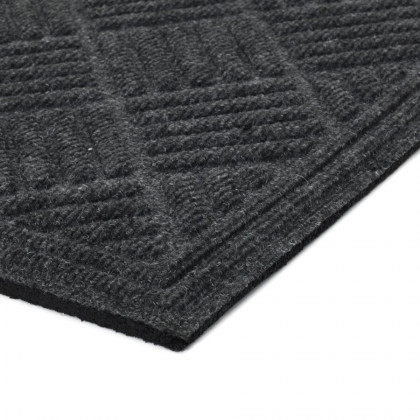 Šedá textilní gumová čistící vstupní rohož FLOMA Parquet - 45 x 75 cm