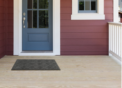 Šedá textilní gumová čistící vstupní rohož FLOMA Parquet - 45 x 75 cm