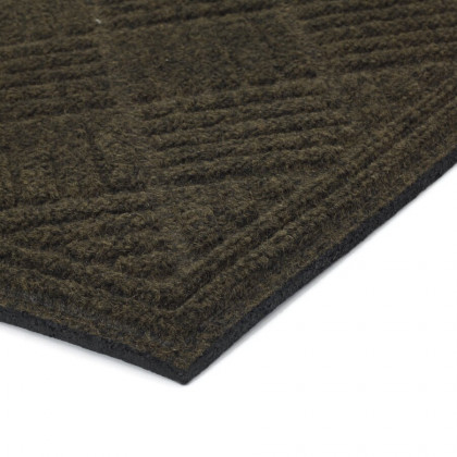 Hnědá textilní gumová čistící vstupní rohož FLOMA Parquet - 45 x 75 cm