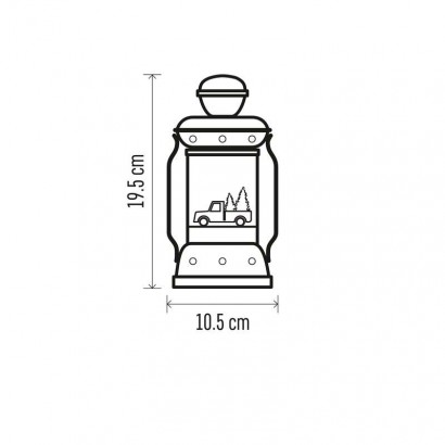 LED vánoční lucerna, 19,5 cm, 3x AA, vnitřní, teplá bílá, časovač