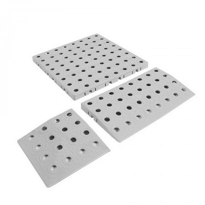 Šedá plastová ochranná podložka pod židli AvaTile AT-HRD - 153 x 153 x 1,6 cm