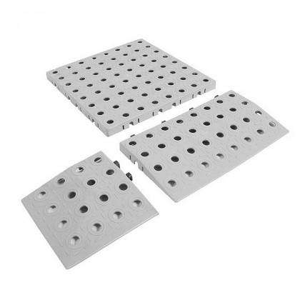 Šedá plastová ochranná podložka pod židli AvaTile AT-HRD - 153 x 128 x 1,6 cm