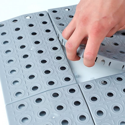 Šedá plastová ochranná podložka pod židli AvaTile AT-HRD - 153 x 103 x 1,6 cm