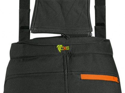 Kalhoty CXS TRENTON, zimní softshell, dětské, černé s HV žluto/oranžové doplňky, vel. 12