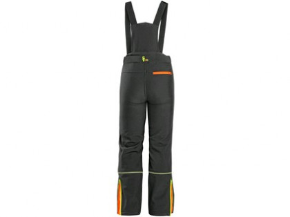 Kalhoty CXS TRENTON, zimní softshell, dětské, černé s HV žluto/oranžové doplňky, vel. 14