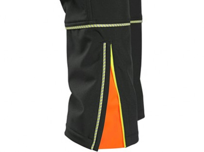 Kalhoty CXS TRENTON, zimní softshell, dětské, černé s HV žluto/oranžové doplňky, vel. 15