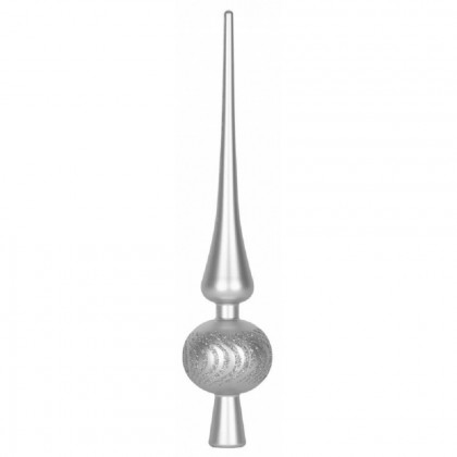 Baňky MagicHome, sada, 21 ks, 6 cm, stříbrné, špice na vánoční stormeček
